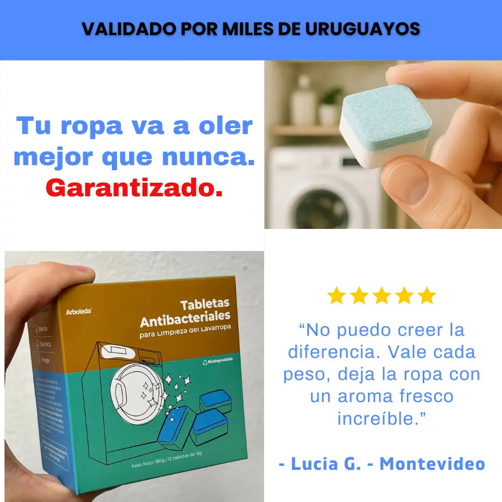 ARBOLEDA™ PASTILLAS ANTIBACTERIALES PARA LAVARROPA